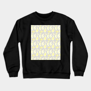 Yellow Grey Paisley pattern. Crewneck Sweatshirt